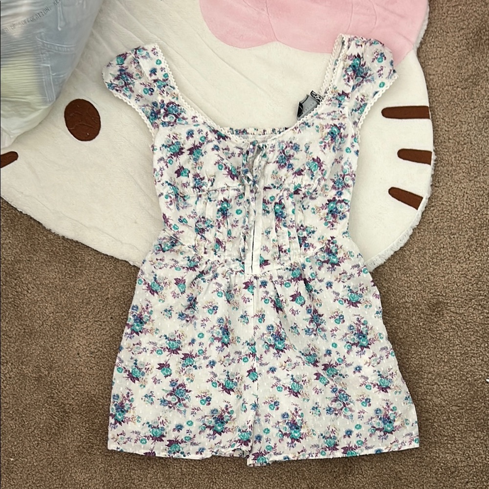 Floral corset romper
